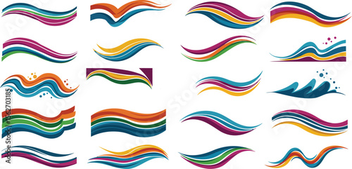 Vibrant Abstract Wave and Swirl Designs: Colorful Flowing Lines and Dynamic Shapes for Modern Graphics and Backgrounds.