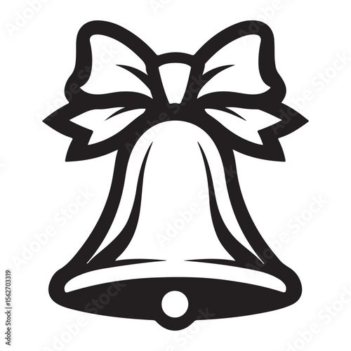 christmas bell icon, christmas bell silhouette vector illustration simple silhouette illustration of christmas bell, perfect for christmas bell logos and icons, christmas bell with a red ribbon vector