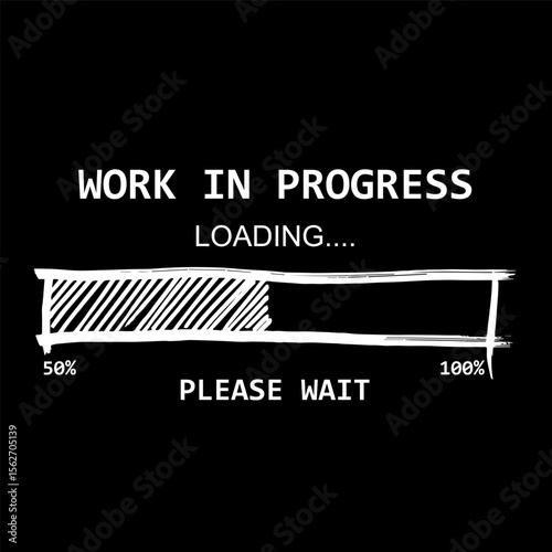 Please Wait, Loading, Work in progress, illustration vector