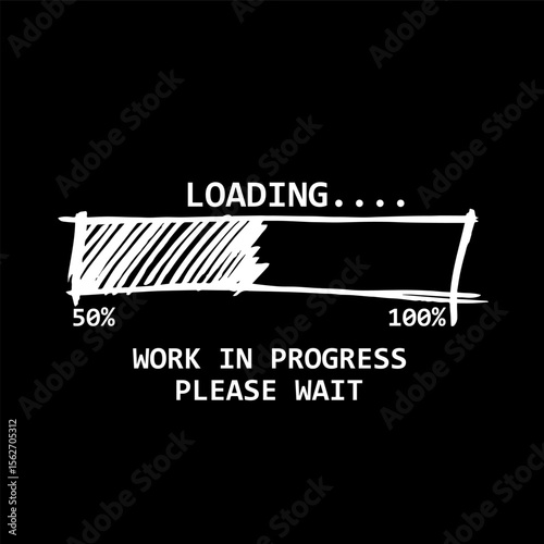 Please Wait, Loading, Work in progress, illustration vector