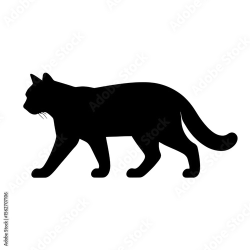 Elegant European Wildcat Silhouette in Natural Setting with Subtle Artistic Flair