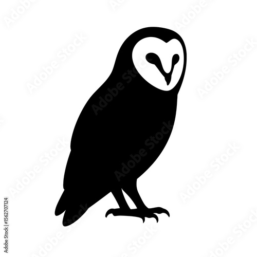 Golden Masked Owl Silhouette with Elegant Detailing