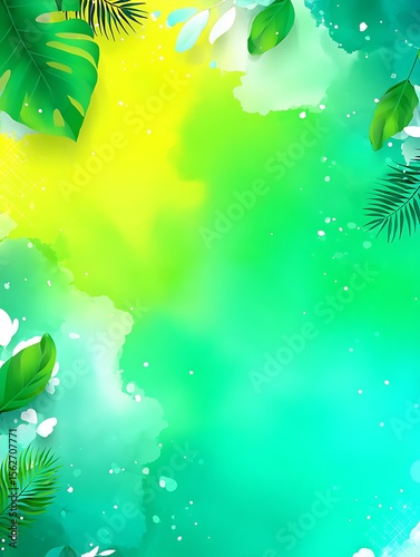 Tropical leaves, vibrant colors