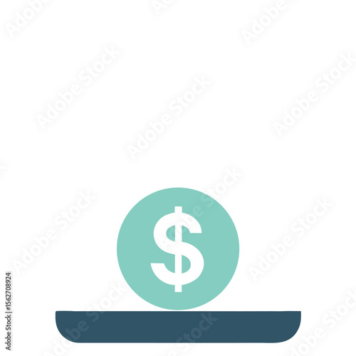Cat shaped donation icon with currency symbol for charity