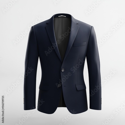 Navy blue suit jacket,  studio shot