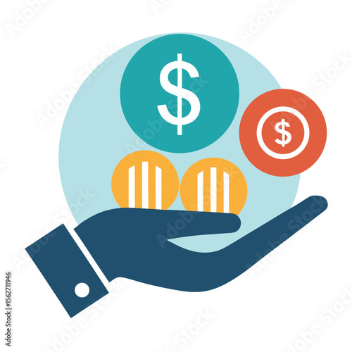Business Funding Hand Icon Investment Support Graphic