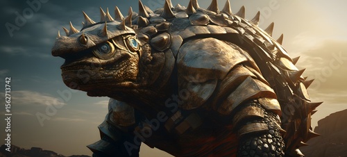 The mighty knight of Ankylosaurus,ai generative