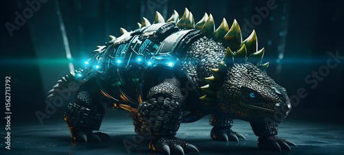 The mighty knight of Ankylosaurus,ai generative