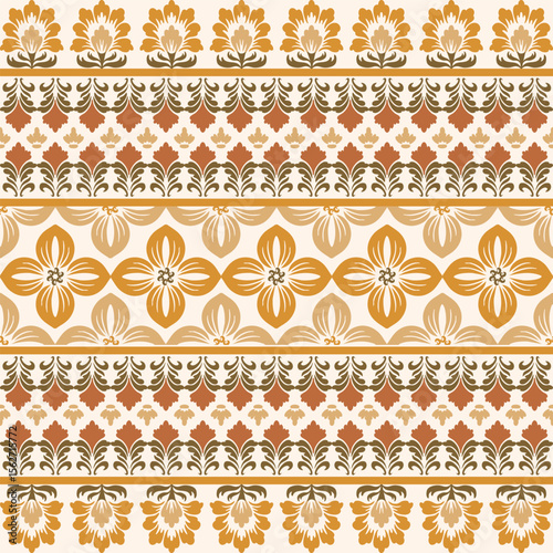 Elegant Damask Floral Ornament Repeatable Banners Texture