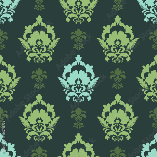 Elegant Damask Floral Ornament Repeatable Banners Texture