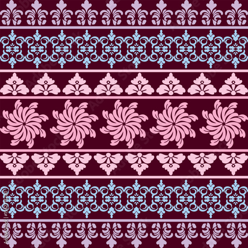 Elegant Damask Floral Ornament Repeatable Banners Texture