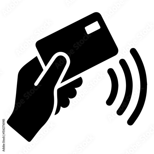 Cashier terminal with wave icon on transparent background representing point of sale interface contactless payment and retail transaction

