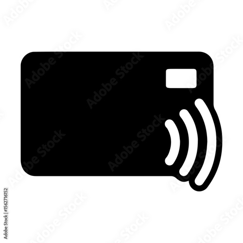 Cashier terminal with wave icon on transparent background representing point of sale interface contactless payment and retail transaction

