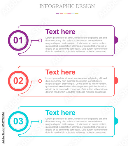 Business infographic template. 3 Step timeline journey. Process diagram, 3 optionsInfographic elements vector illustration.
