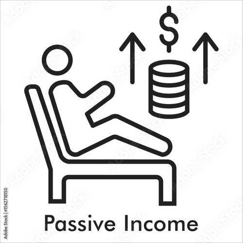 Passive Income Outline Icon