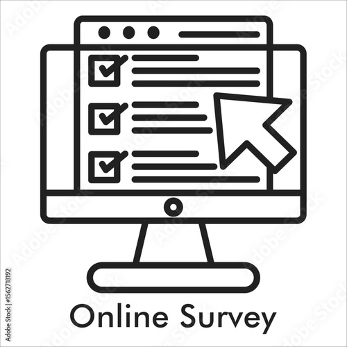 Online Survey Outline Icon