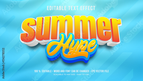 summer hype editable text effect