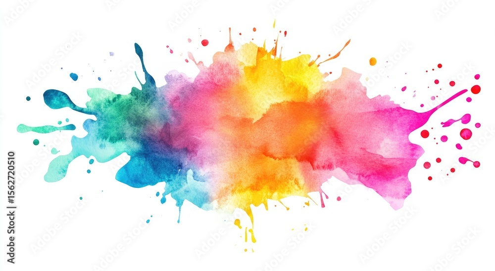 Fototapeta premium Abstract watercolor splatters of vibrant colors