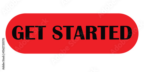 Red button with black text get started