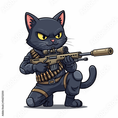 black cat with a sword