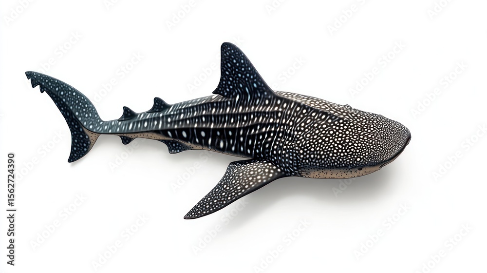 Fototapeta premium Whale shark on white background