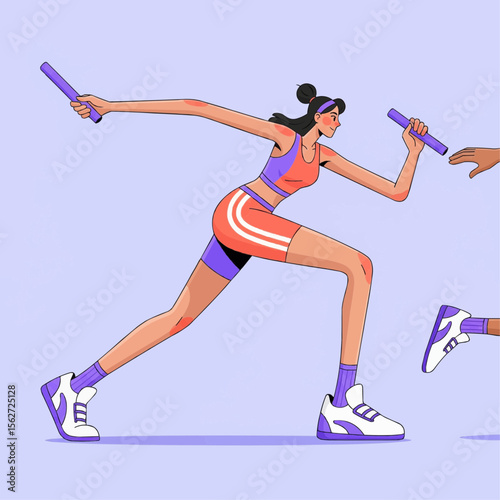 young woman running