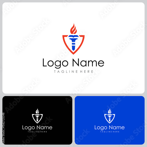 torch icon logo vector. logo templates