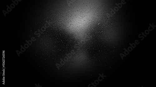 Dark and Mysterious Foggy Window with Raindrops on Surface