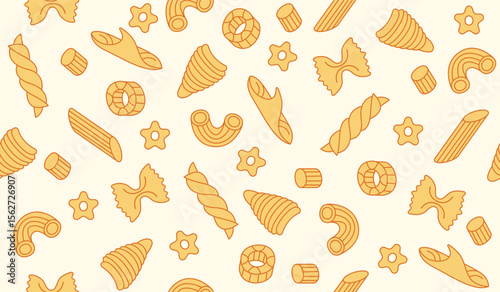 Cute pasta pattern background vector design