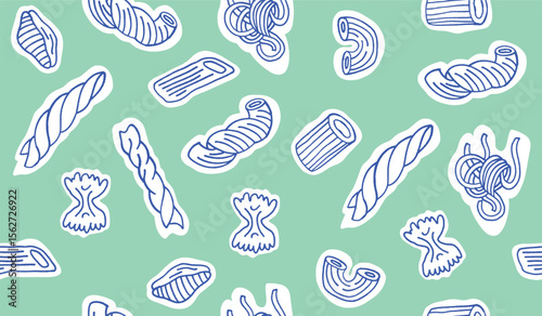 Cute pasta pattern background vector design