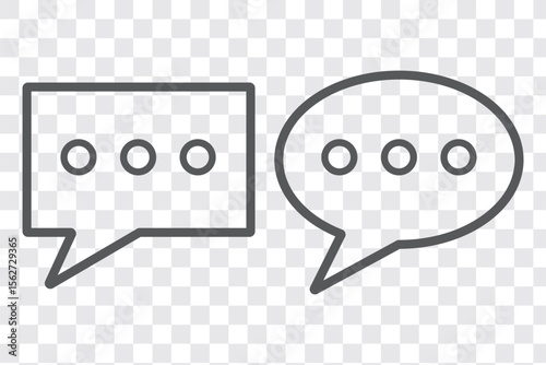 Message bubbles icons. Line, collection of speech bubbles icons. Chat on line symbol template. Design vector icon illustration. Eps 10