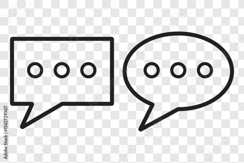 Message bubbles icons. Line, collection of speech bubbles icons. Chat on line symbol template. Design vector icon illustration. Eps 10