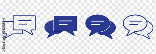 Message bubbles icons. Line, collection of speech bubbles icons. Chat on line symbol template. Design vector icon illustration. Eps 10