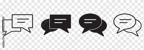 Message bubbles icons. Line, collection of speech bubbles icons. Chat on line symbol template. Design vector icon illustration. Eps 10