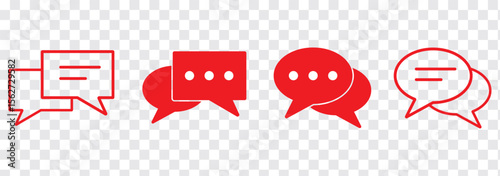 Message bubbles icons. Line, collection of speech bubbles icons. Chat on line symbol template. Design vector icon illustration. Eps 10