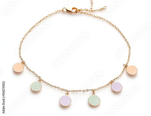 Wallpaper Mural Delicate ankle bracelet with pastel-colored circles Torontodigital.ca