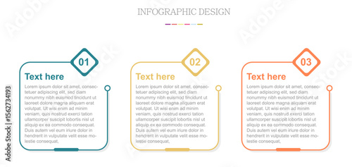 3 clean infographic design shaped elements template, symbolizing the three stages of business strategy and progression. Progress bar or timeline. Vector for presentation.