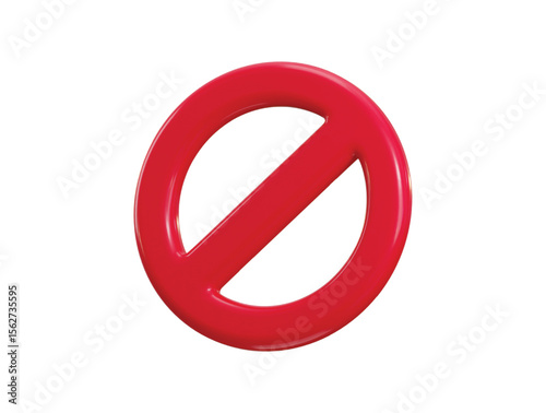 Prohibition sign 3d render concept of no icon, warning or stop symbol, safety danger icon vector illustration