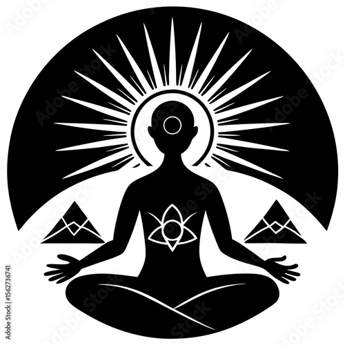 silhouette of yoga woman 