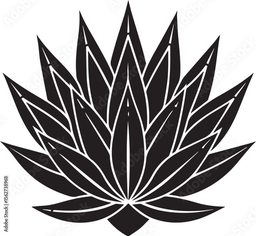 agave plant logo, agave plant silhouette vector icon, plant vector illustration