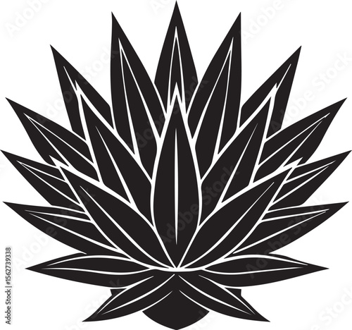 agave plant logo, agave plant silhouette vector icon, plant vector illustration
