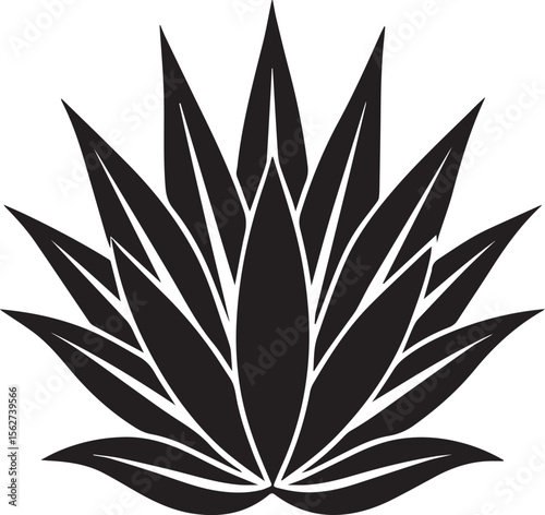 agave plant logo, agave plant silhouette vector icon, plant vector illustration