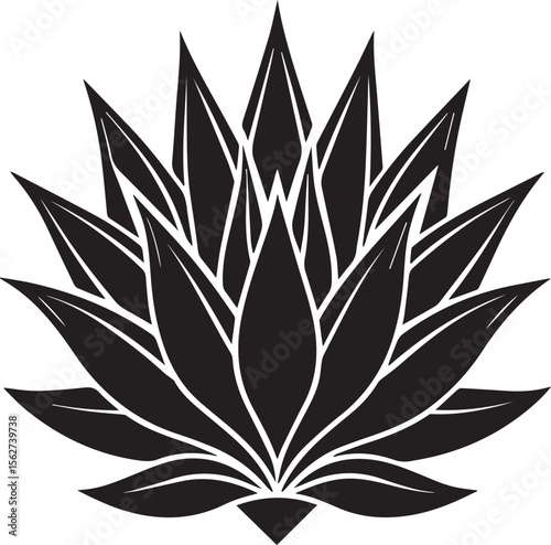 agave plant logo, agave plant silhouette vector icon, plant vector illustration