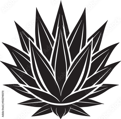 agave plant logo, agave plant silhouette vector icon, plant vector illustration