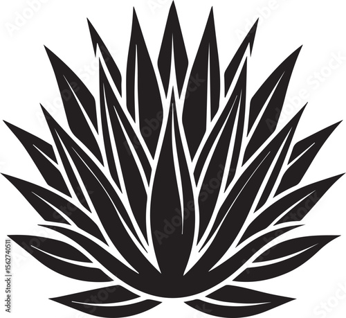 agave plant logo, agave plant silhouette vector icon, plant vector illustration