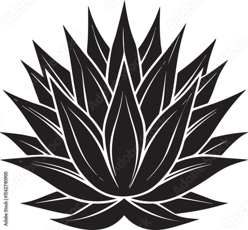 agave plant logo, agave plant silhouette vector icon, plant vector illustration