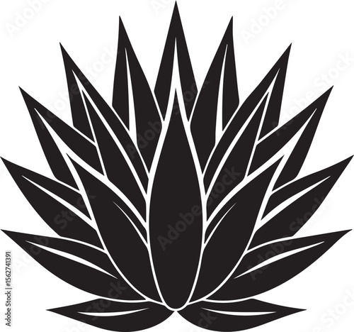agave plant logo, agave plant silhouette vector icon, plant vector illustration