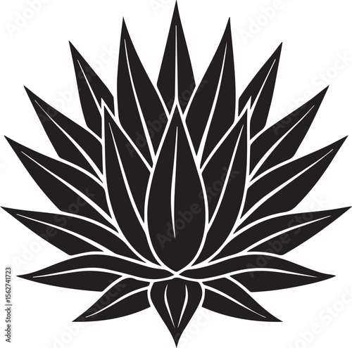 agave plant logo, agave plant silhouette vector icon, plant vector illustration