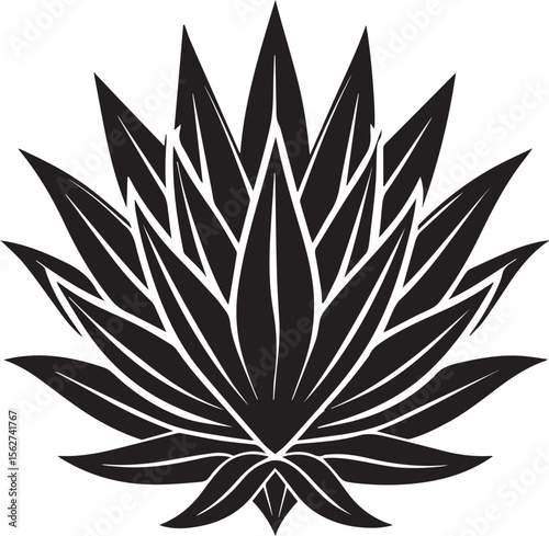 agave plant logo, agave plant silhouette vector icon, plant vector illustration