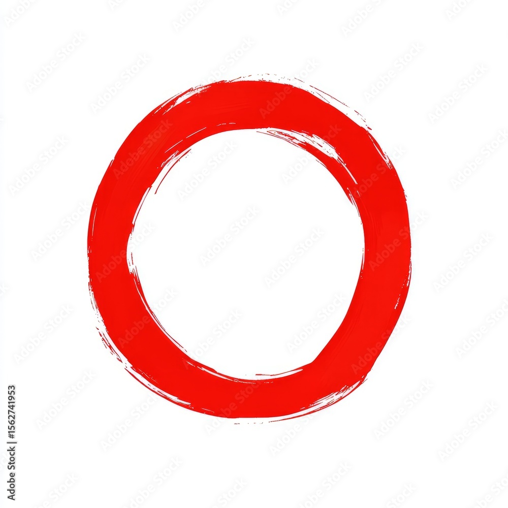 Red circle brushstroke on white Red circle brushstroke on white